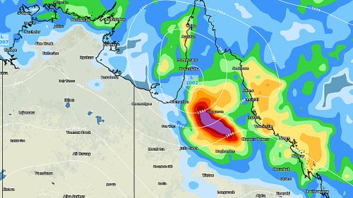 Parts of Far North Queensland could receive up to 100mm of rain throughout the coming 24 hours in the wake of ex-Tropical Cyclone Nora. Picture :Weatherzone.