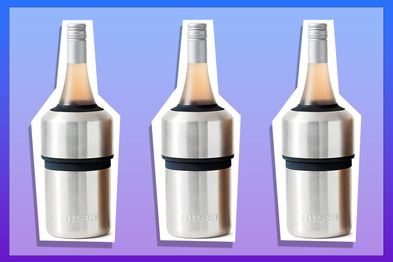 9PR: Huski Wine Cooler | Premium Iceless Wine Chiller | Keeps Wine or Champagne Bottle Cold up to 6 Hours | Award Winning Design | New Wine Accessory | Perfect Gift for Wine Lovers (Brushed Stainless)