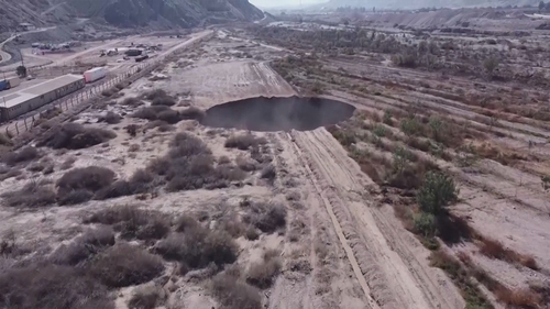 The sinkhole is approximately 25 meters in diameter.