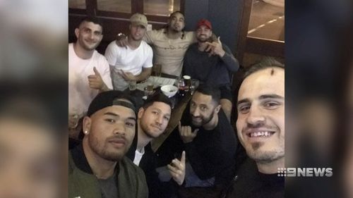 Josh Reynolds and Luke Brooks were with friends when sniffer dogs came into the club. 