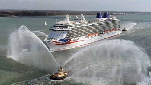 P&O's cruise ship Britannia sails into Southampton in the UK, in March 2015. 