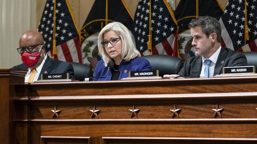 Representative Liz Cheney, a Republican from Wyoming, speaks during a business meeting of the Select Committee to Investigate the January 6th Attack on the US Capitol in Washington, DC. 