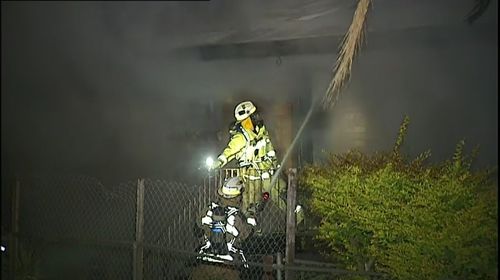 Five emergency fire crews took just under an hour to bring the blaze under control. Picture: 9NEWS.
