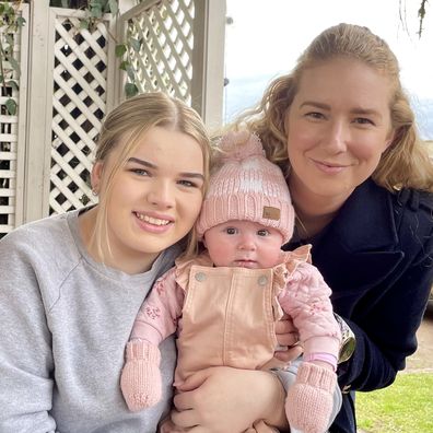 Toni with Chris' eldest daughter and baby Tilly.