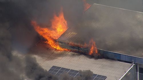 The flame is believed to be a gas fire.