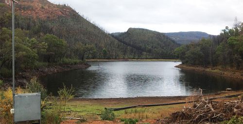 The Timor Dam, which supplies Coonabarabran with its water, pictured back in 2016 when the water level was higher. (Photo: Warrumbungle Shire Council)