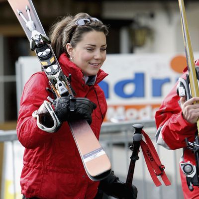 Kate skis in Switzerland, March 2005