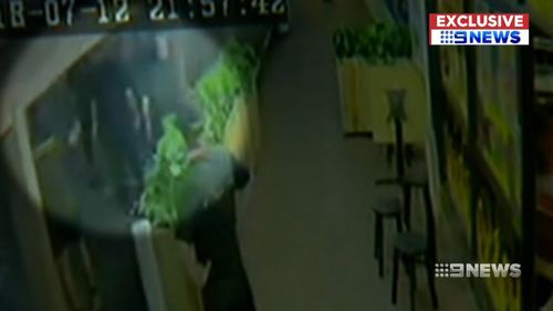 The incident was captured on CCTV. Picture: 9NEWS