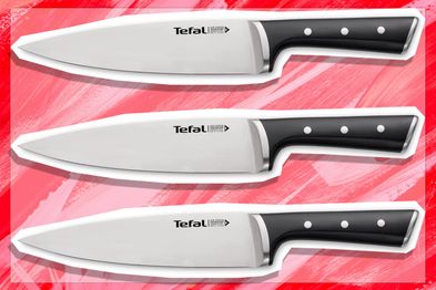 9PR: Tefal Ice Force Stainless Steel Chef Knife, 20cm, Silver/Black