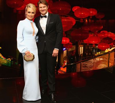 There were no nerves on show from Shane Watson and his wife, Lee.