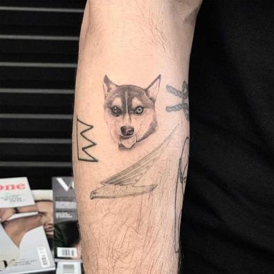 Joe Jonas' tattoo of Waldo on his forearm.