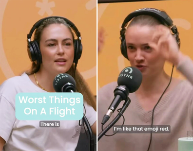 The Aussie fitness star Steph Claire Smith discussing plane etiquette with Laura Henshaw on the podcast Kicpod.