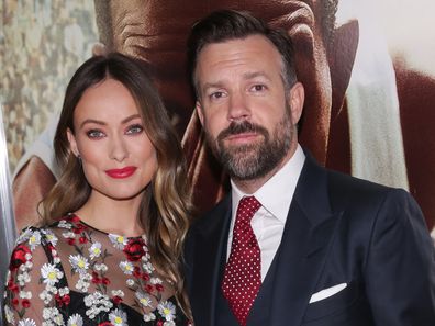 Olivia Wilde and actor Jason Sudeikis attend the "Race" New York screening held at Landmark's Sunshine Cinema on February 17, 2016 in New York City.