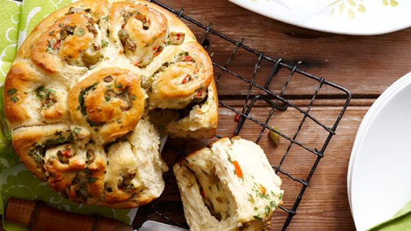 Parmesan and olive pull-apart