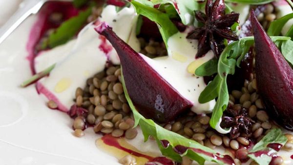 Lentil salad with baby beets and feta_recipe
