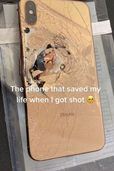 Woman hit by bullet saved by iPhone