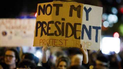Hundreds have been protesting Trump's win in various US cities. (AAP)