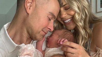 Joey Lawrence welcomes third child, his first with wife Samantha Cope.