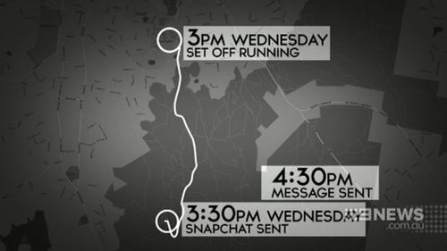 The young woman set off on her run at 3pm and was last heard from at 4.30pm. (9NEWS)