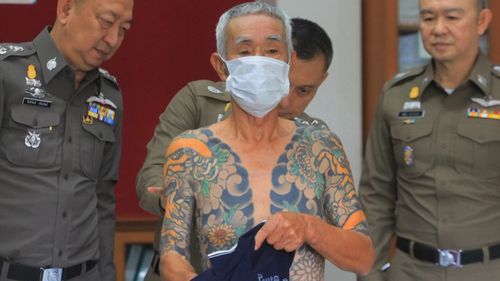 Seventy-four-year-old Shigeharu Shirai was on-the-run for 10 years for his alleged involvement in the killing of Kazuhiko Otobe while as a member of a Japanese gang (AP).