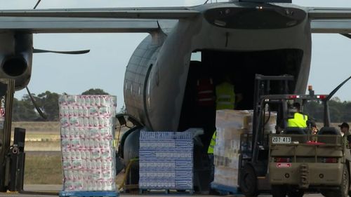 Emergency supplies are being delivered to outback South Australian towns that have been cut off by flood damage. 