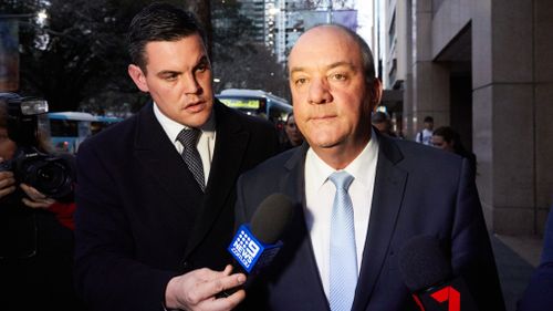 Daryl Maguire (right) leaves the ICAC hearing today. Picture: AAP