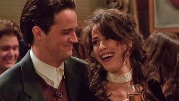 Matthew Perry and Maggie Wheeler as Chandler Bing and Janice in Friends