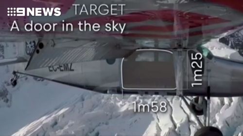 Their target - a small door in a moving plane.
