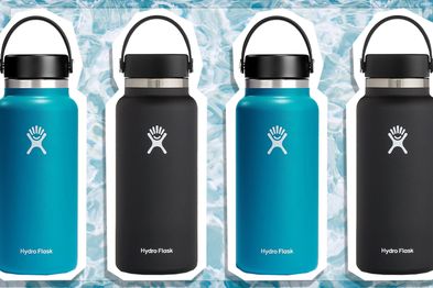 9PR: Hydro Flask Wide Mouth Bottle, 946mL, Black and Blue