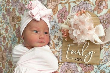 Riarne Marwood and Chaz Mostert&#x27;s baby Everly Rose