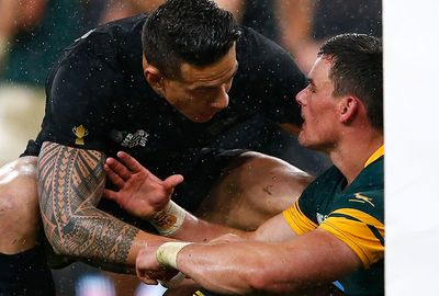 <b>Sonny Bill Williams has been captured in a touching moment of sportsmanship with a South African rival after the All Blacks won through to the World Cup final with a nervy two-point win. </b><br/><br/>Moments after fulltime, Williams made his way to Jesse Kriel as the Springboks outside centre lay crestfallen. Providing a photo reminiscent of the iconic shot of Andrew Flintoff consoling Brett Lee during the 2005 Ashes, Williams embraced his vanquished opponent.<br/><br/>The act typifies the respect between the two teams, <a href=" http://wwos.ninemsn.com.au/article.aspx?id=9044714 "><b>who slugged it out in a titanic struggle that New Zealand won 20-18.</b></a>.<br/>
