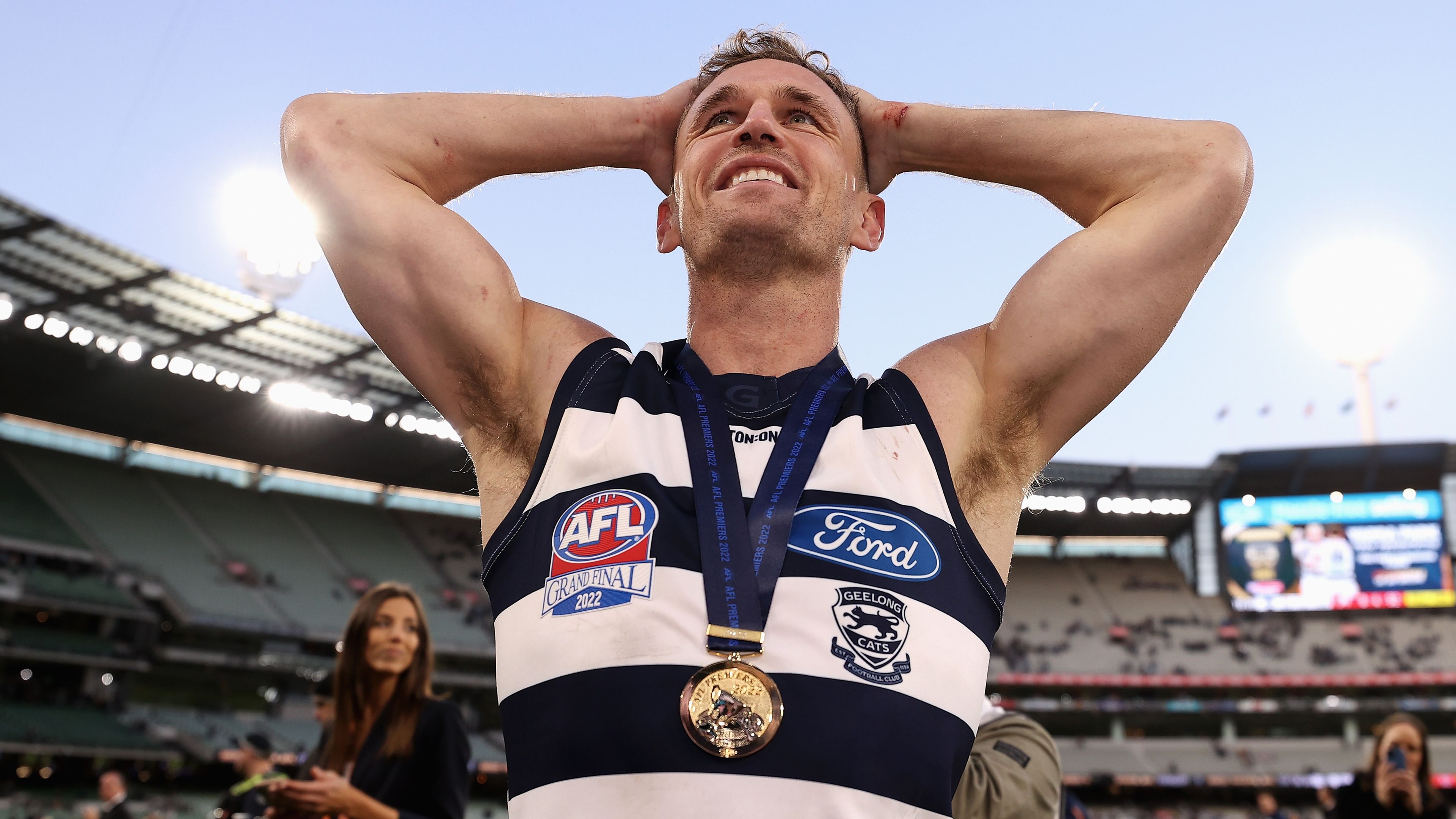 The one question that cracked emotional Cats champion Joel Selwood in retirement presser