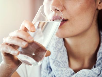 Woman drinking water