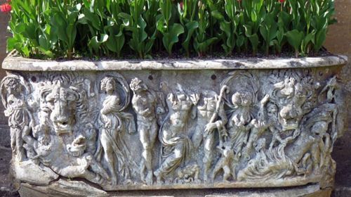 Marble flower pot revealed to be ancient Roman sarcophagus
