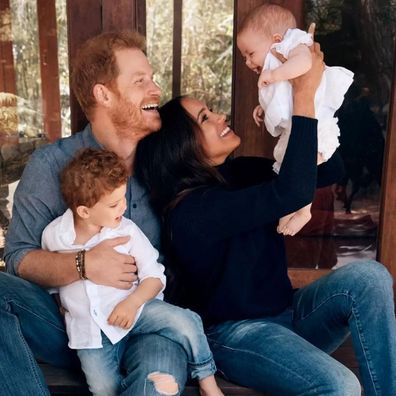 Meghan and Prince Harry's 2021 Christmas card featuring Archie and Lillibet