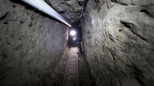 A tunnel through which El Chapo allegedly escaped prison.