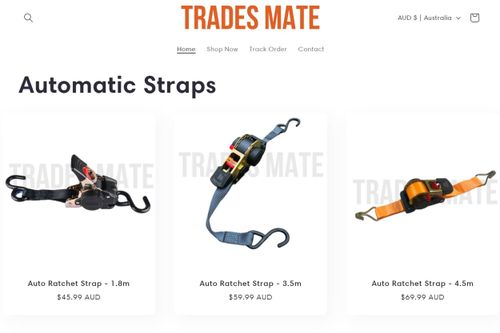 Trades Mate sold three different kinds of ratchet straps