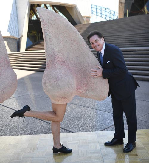 Opera Australia artistic director Lyndon Terracini with one of the noses. (AAP)