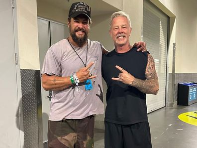 Jason Momoa with Metallica band member James Hetfield.
