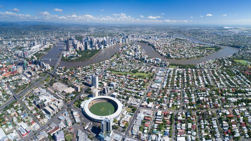 Huge Aerial Panorama of the Brisbane Skyline, Queensland, Australia. Converted from RAW.
