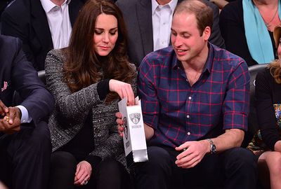 The royal couple had earlier shared popcorn as they watched LeBron in action.