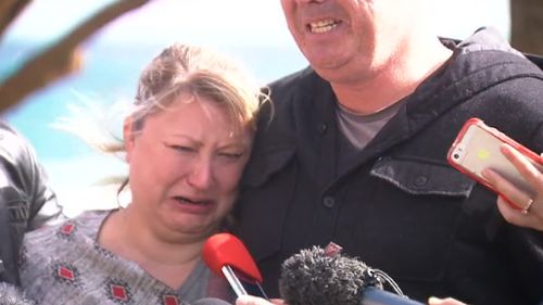 Family members speak with the media today. (9NEWS)