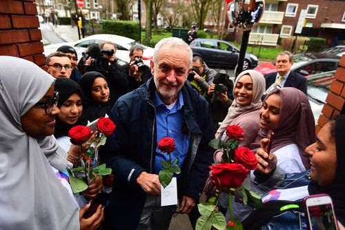 Labour Party leader Jeremy Corbyn was visiting Finsbury Park Mosque in north London, when he was hit in the head with an egg. Victoria Jones/PA Wire