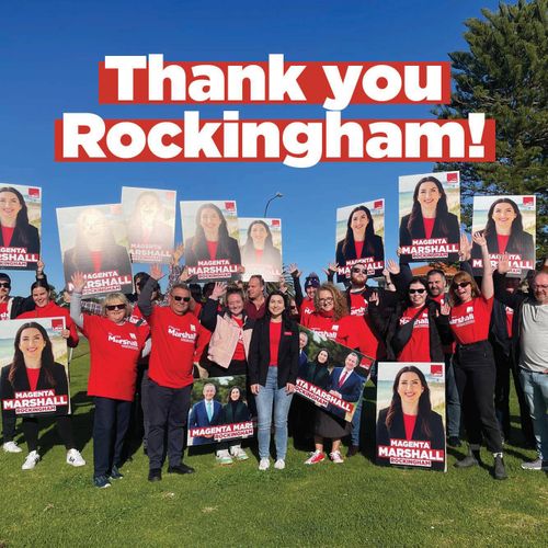 Magenta Marshall has claimed victory in the Rockingham by-election, which was prompted by former premier Mark McGown resigned.
