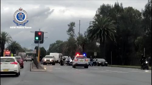 Police were on the scene within minutes, but a number of the bikies had already left. Picture: NSW Police