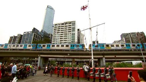 Melbourne's flag was raised at 9am. (9NEWS)