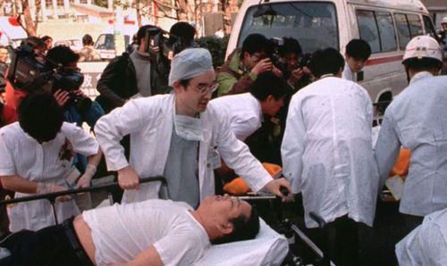 Members of the his Aum Shinrikyo cult punctured plastic bags to release sarin nerve gas inside train cars, killing 13 people and sickening more than 6,000 in 1995. (Photo: AP).