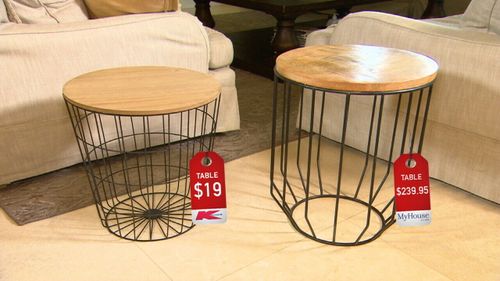 The Kmart side table's enclosed bottom added a level of versatility.