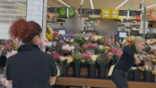 Due adolescenti sono stati accusati di aver bloccato un negozio di Brisbane Woolworths.