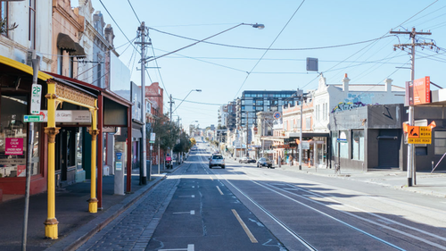 Melbourne's Smith Street during lockdown